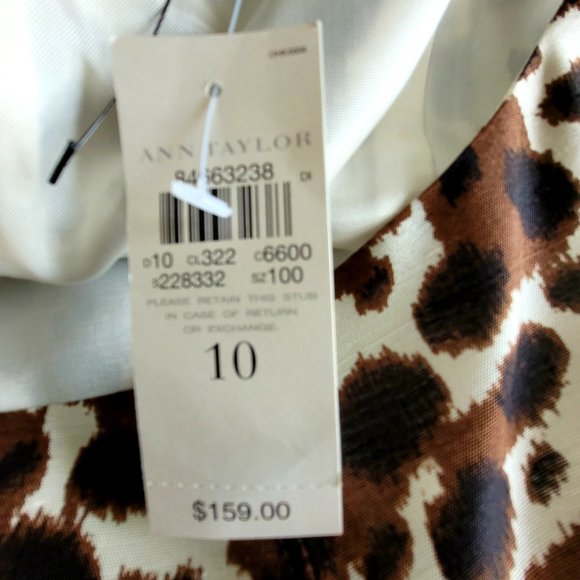 Ann Taylor Business Casual Women's Dress ~ Size 10 ~ Brown, Tan & Animal Print - Picture 7 of 8